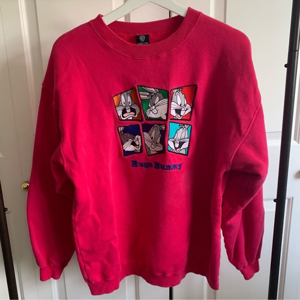 Warner Bros. Bugs Bunny Pink Crewneck Sweater